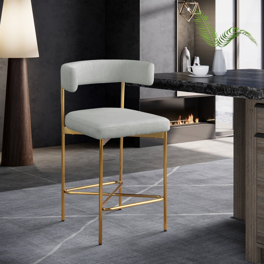 Tabourets de bar/comptoir en tissu texturé en lin Rivage