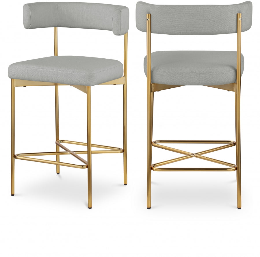 Tabourets de bar/comptoir en tissu texturé en lin Rivage