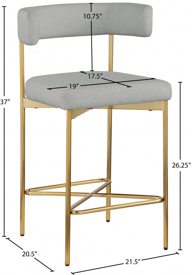 Tabourets de bar/comptoir en tissu texturé en lin Rivage