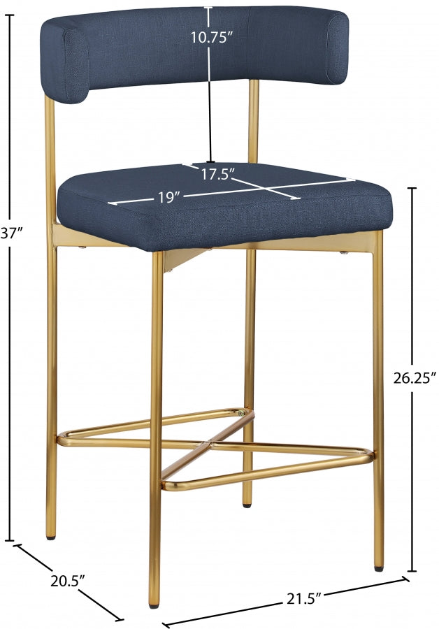Tabourets de bar/comptoir en tissu texturé en lin Rivage