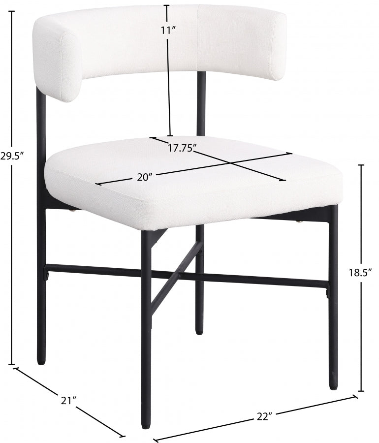 Chaise de salle à manger en tissu texturé en lin Rivage