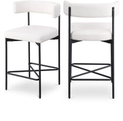 Tabourets de bar/comptoir en tissu texturé en lin Rivage