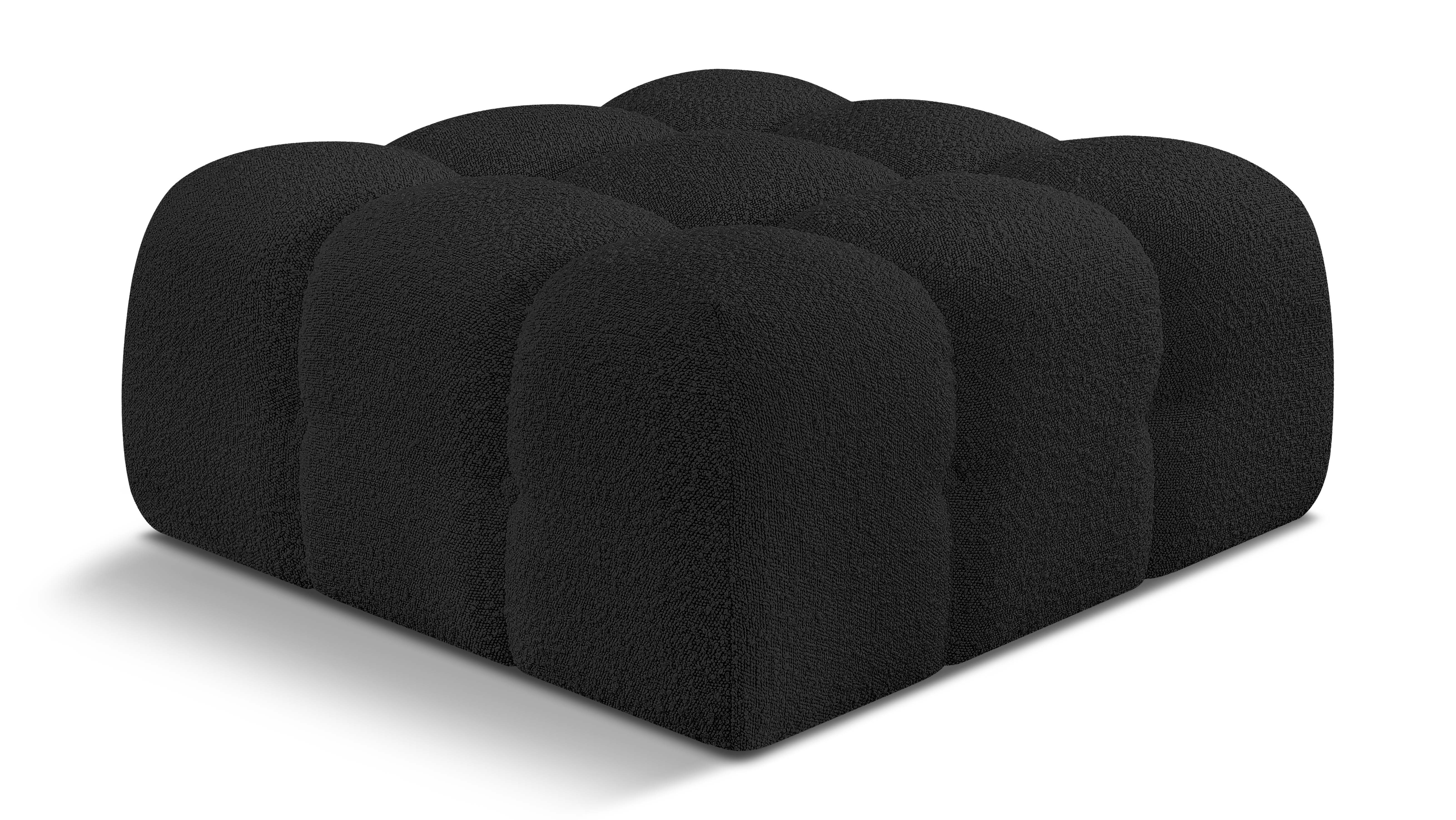 Pouf Ames en tissu bouclé