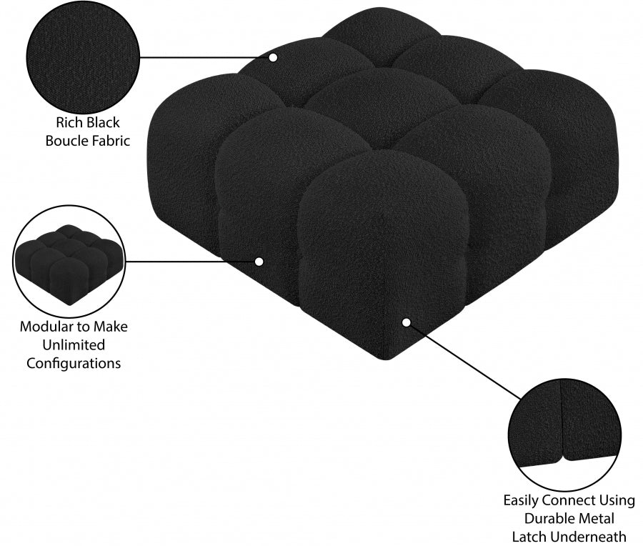 Pouf Ames en tissu bouclé