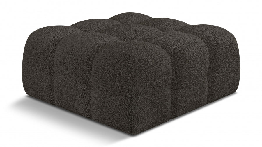 Pouf Ames en tissu bouclé