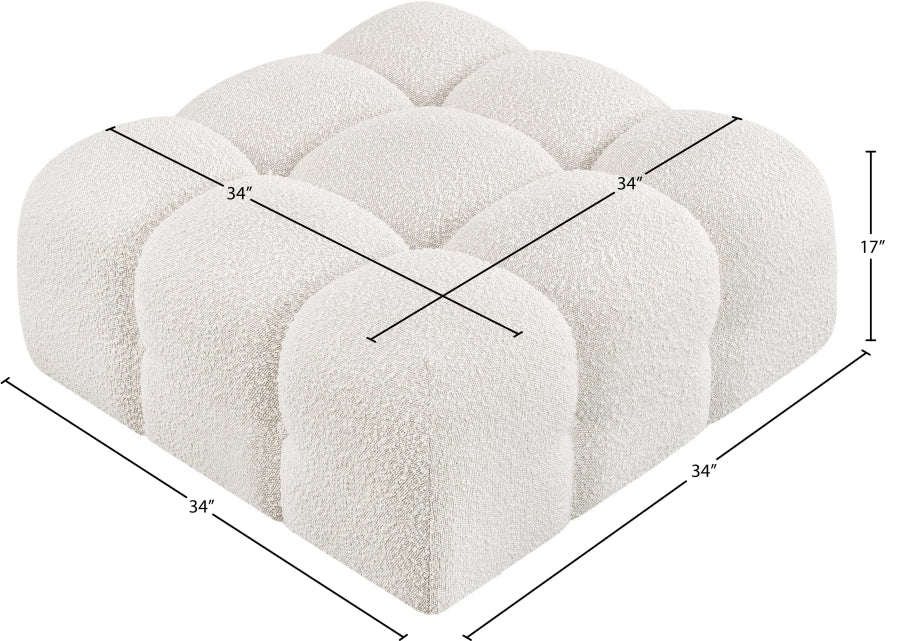 Pouf Ames en tissu bouclé
