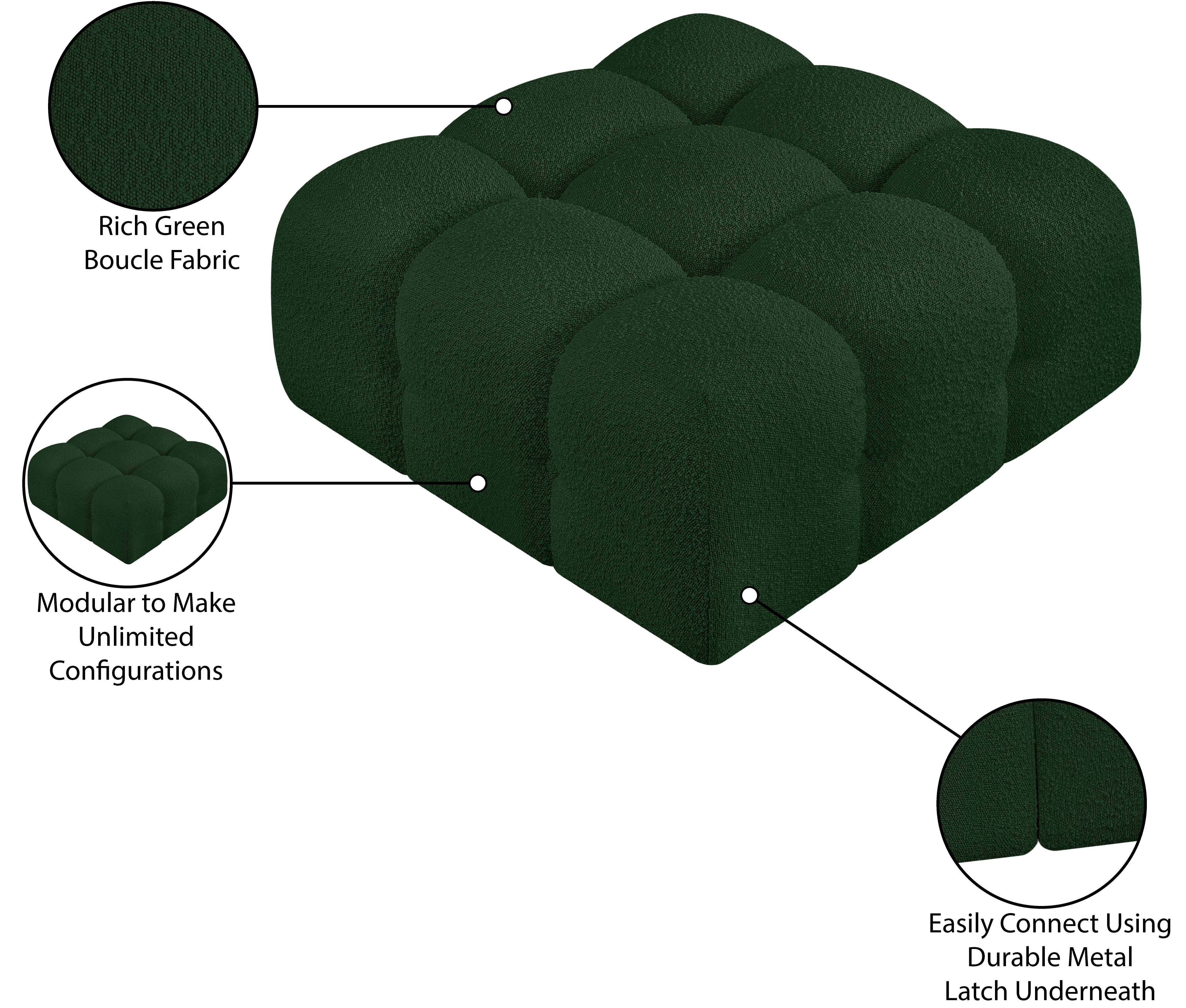 Pouf Ames en tissu bouclé