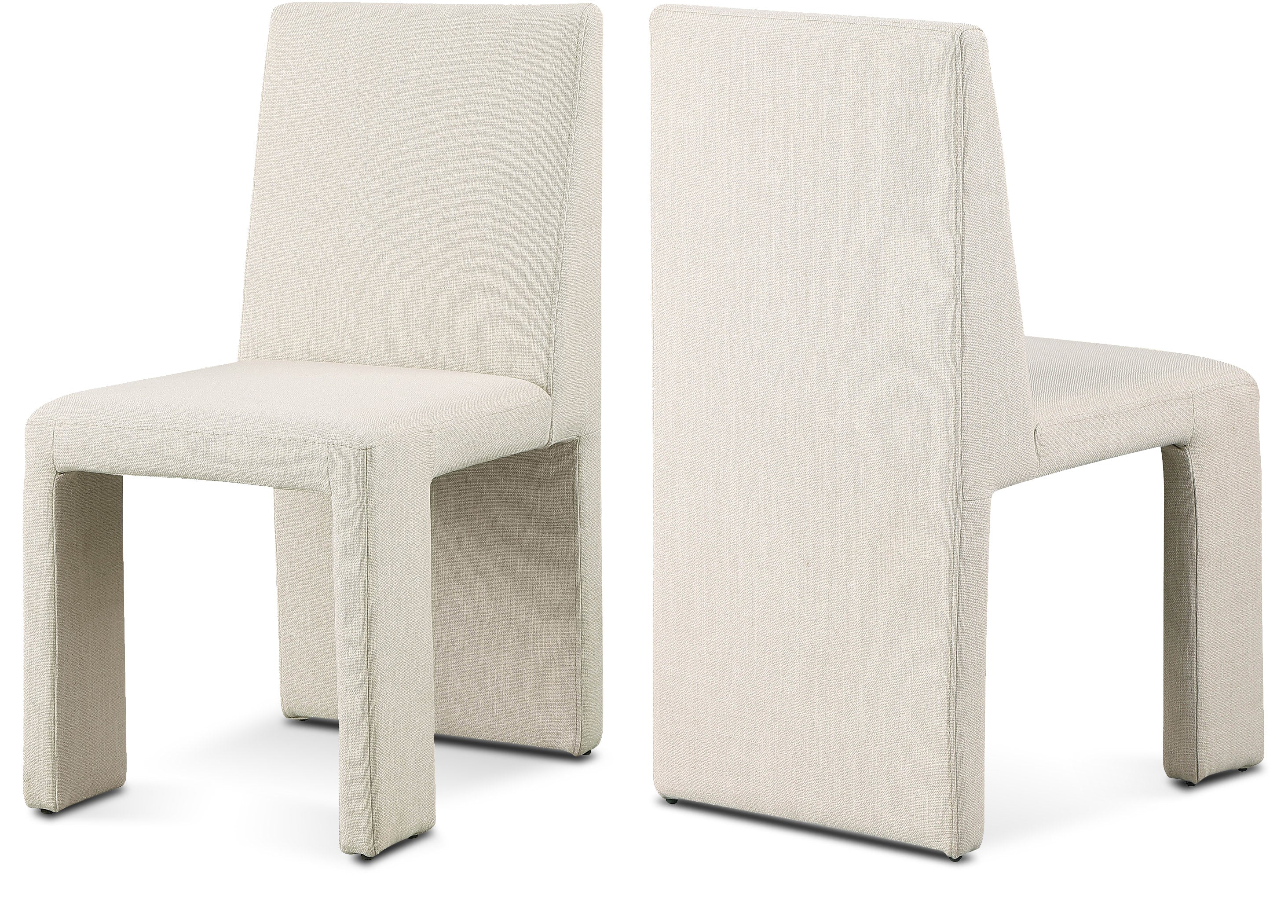 Chaise de salle à manger en tissu texturé en lin Benson