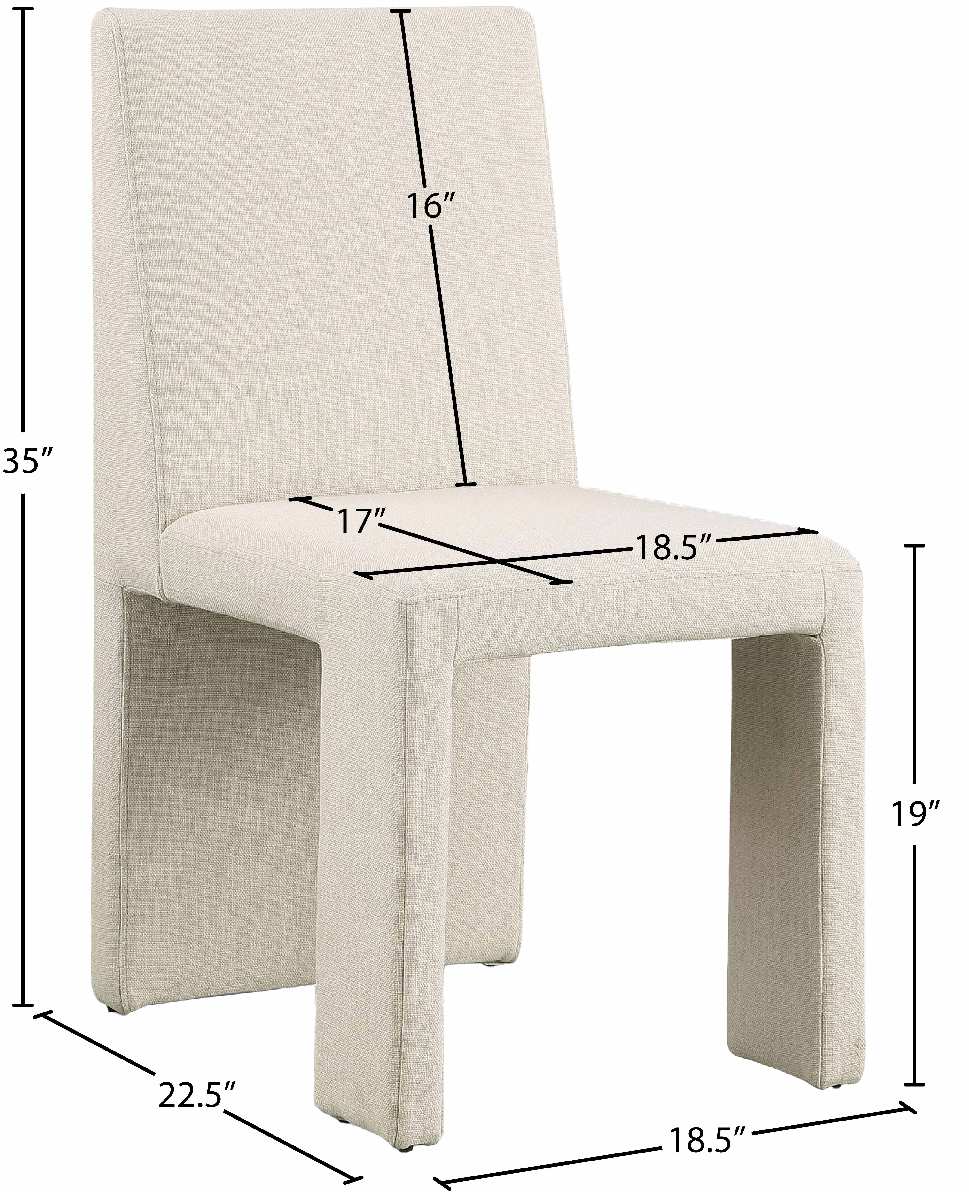 Chaise de salle à manger en tissu texturé en lin Benson