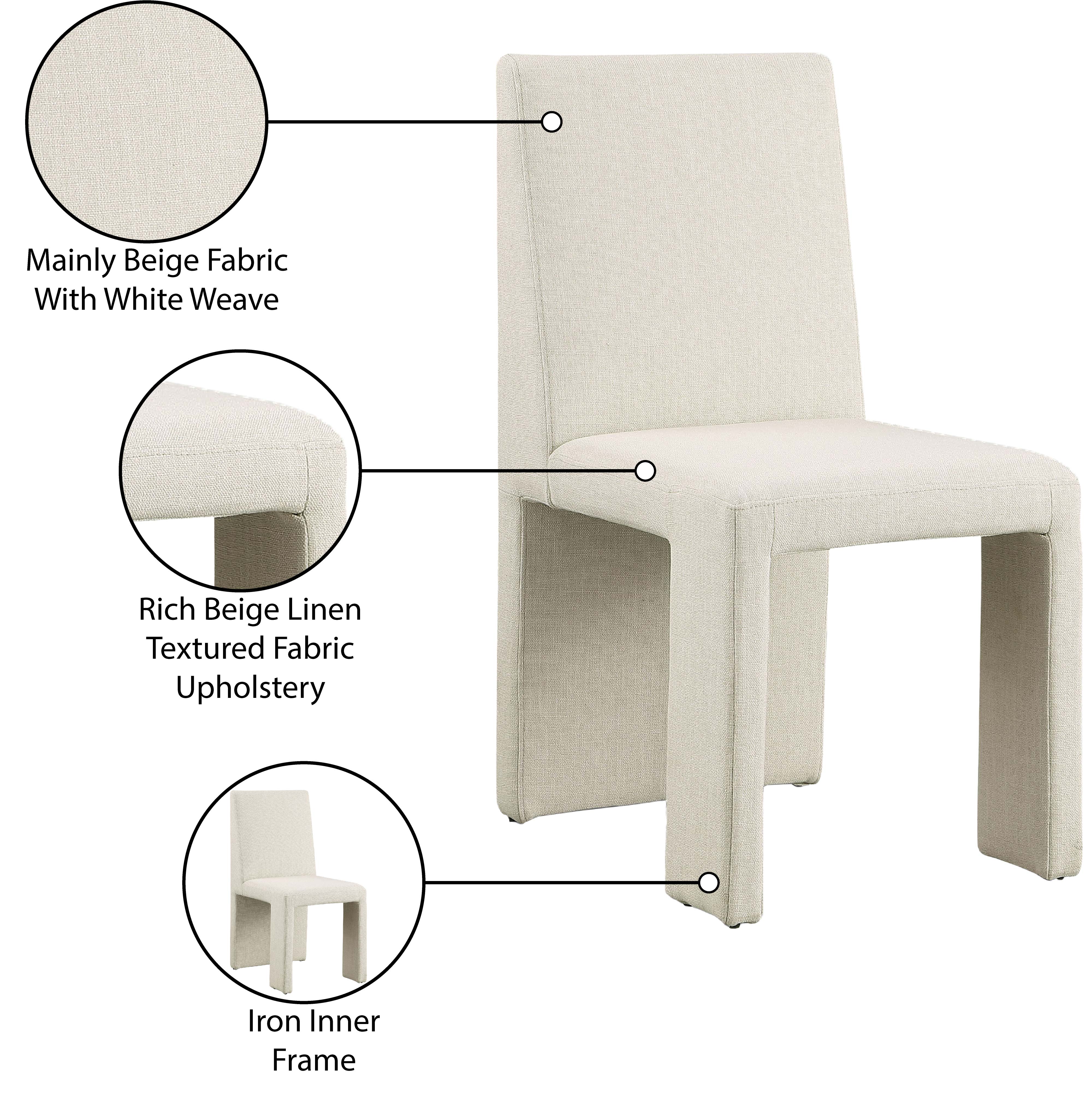 Chaise de salle à manger en tissu texturé en lin Benson