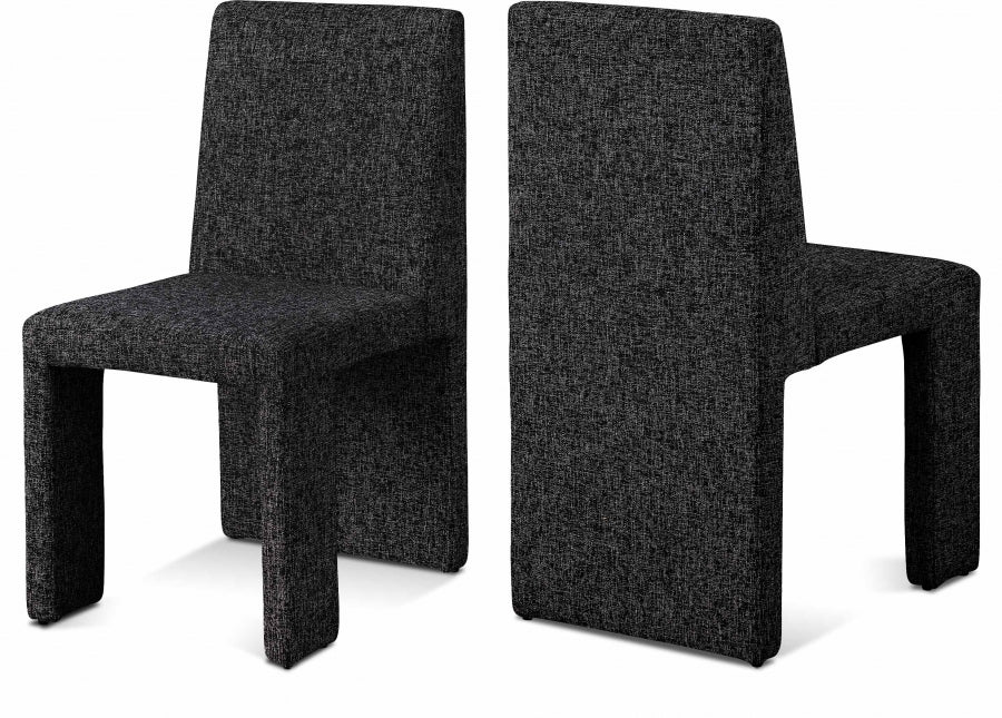 Chaise de salle à manger en tissu texturé en lin Benson