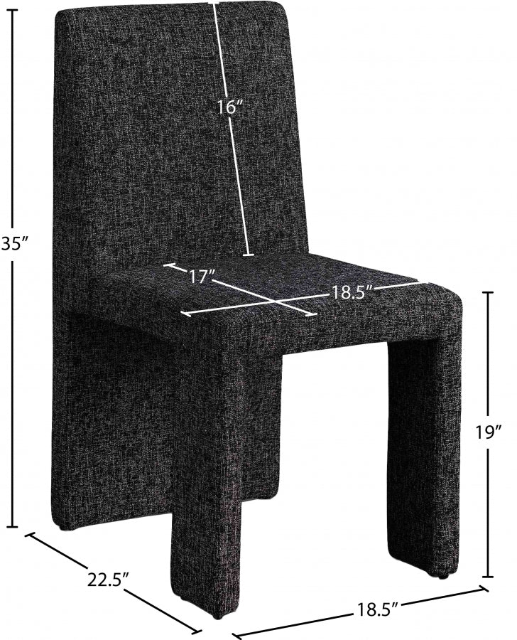 Chaise de salle à manger en tissu texturé en lin Benson