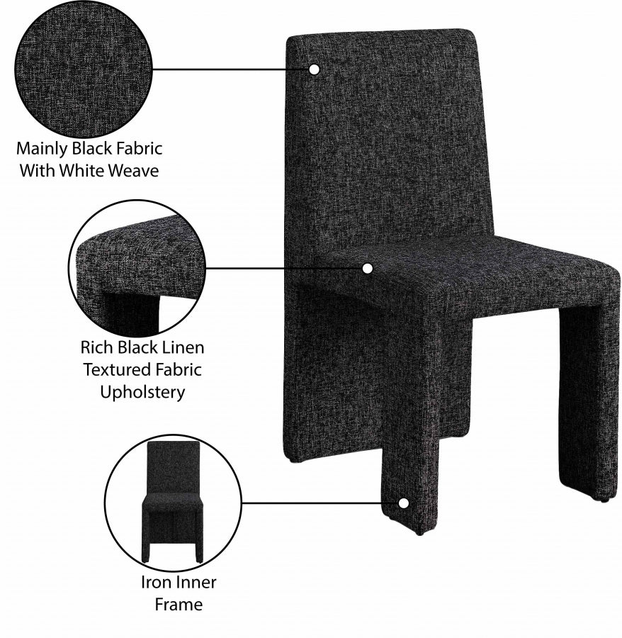 Chaise de salle à manger en tissu texturé en lin Benson