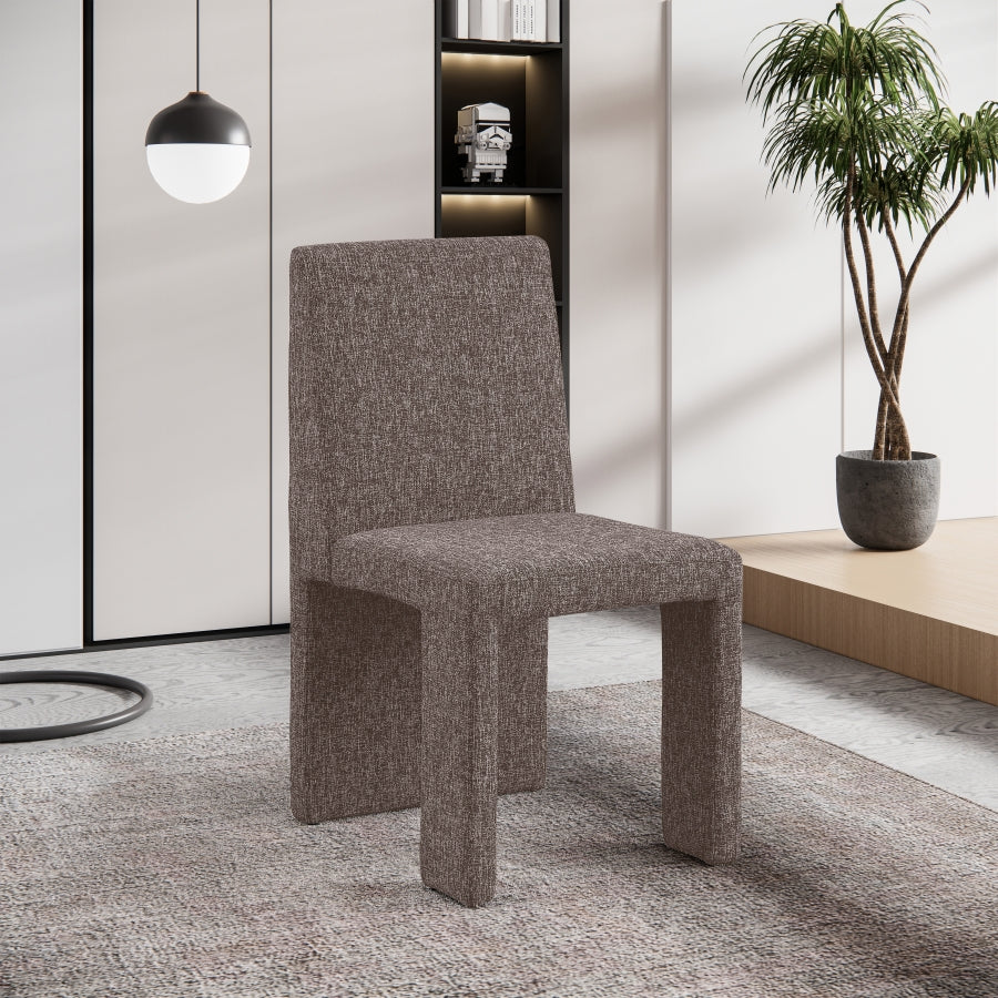 Chaise de salle à manger en tissu texturé en lin Benson