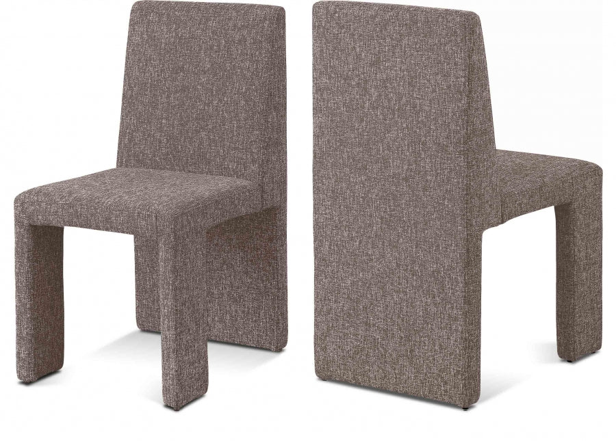 Chaise de salle à manger en tissu texturé en lin Benson
