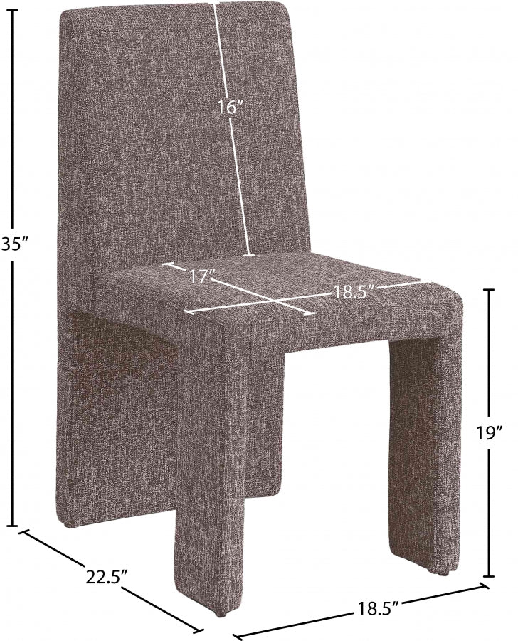 Chaise de salle à manger en tissu texturé en lin Benson