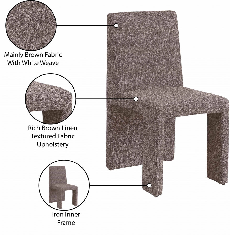 Chaise de salle à manger en tissu texturé en lin Benson