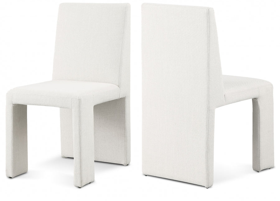 Chaise de salle à manger en tissu texturé en lin Benson