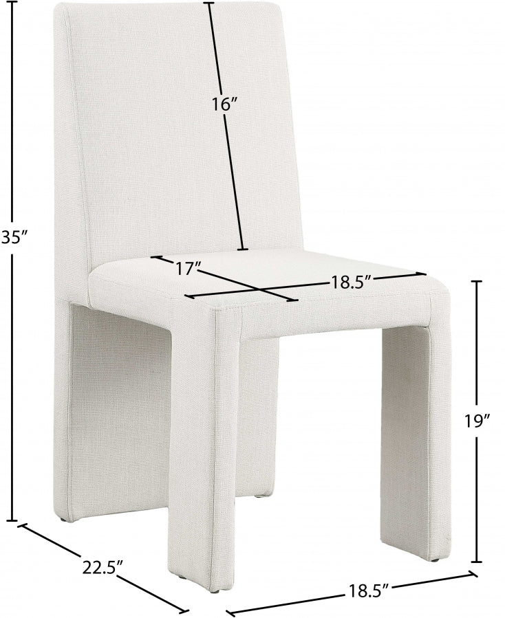 Chaise de salle à manger en tissu texturé en lin Benson