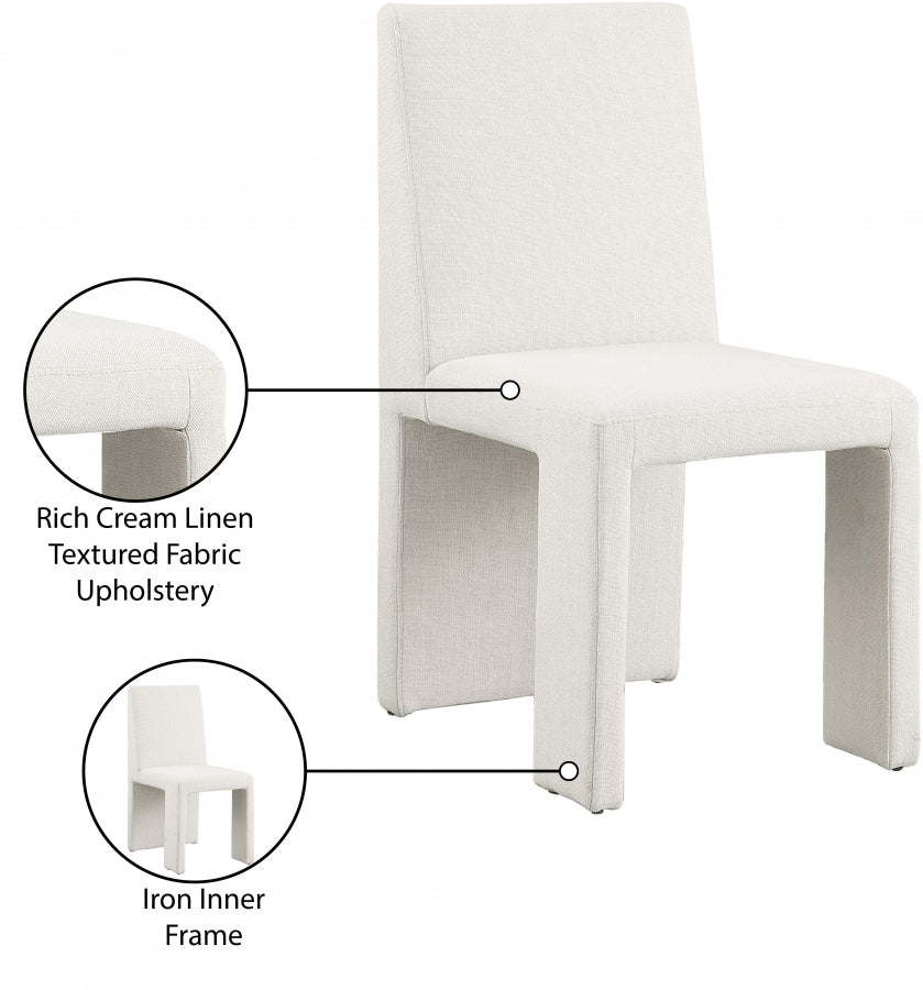 Chaise de salle à manger en tissu texturé en lin Benson