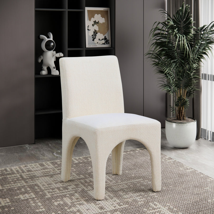 Chaise de salle à manger en tissu texturé en lin Gramercy