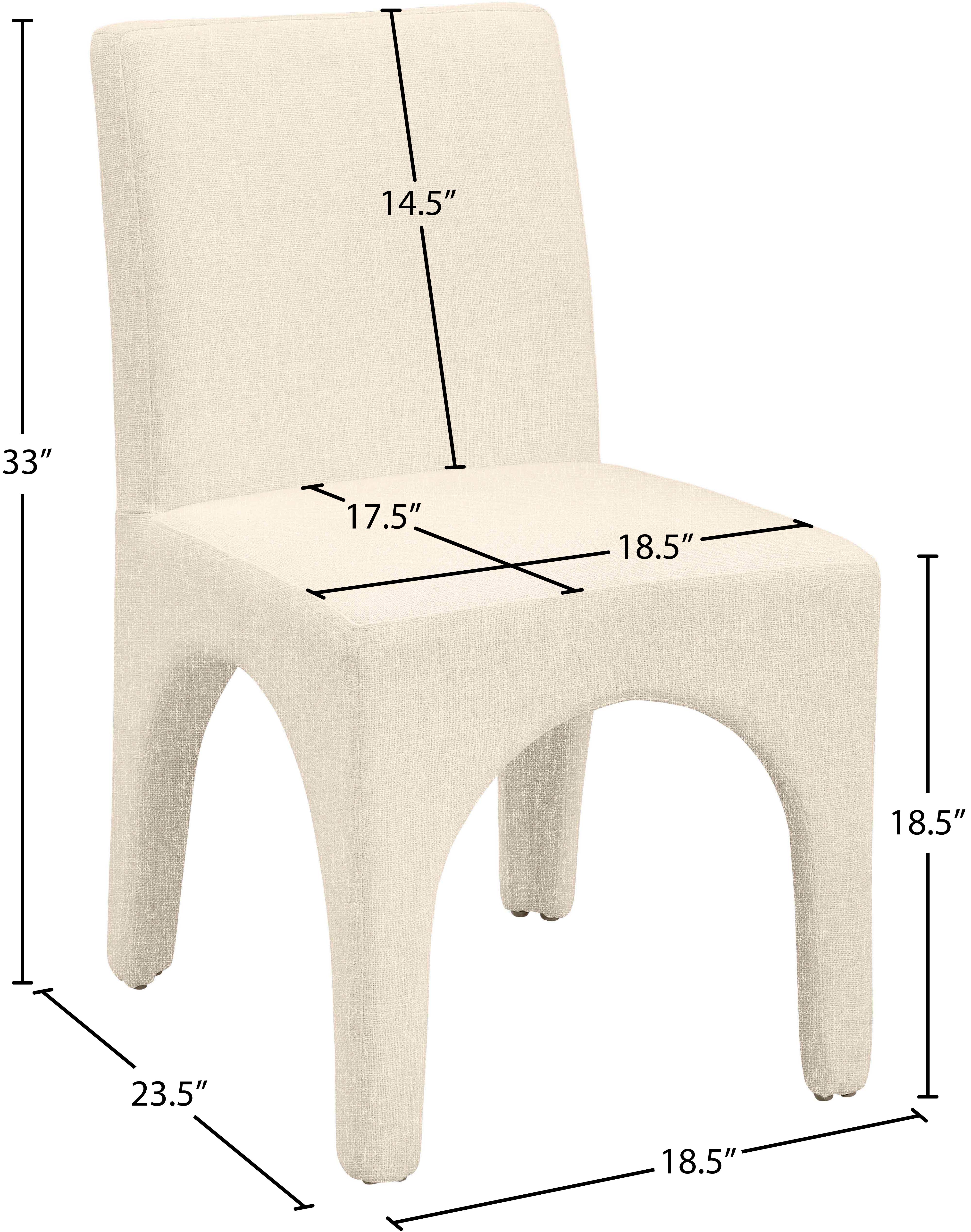 Chaise de salle à manger en tissu texturé en lin Gramercy