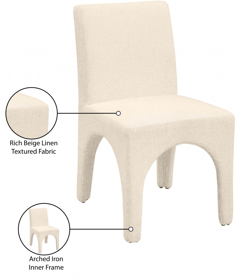 Chaise de salle à manger en tissu texturé en lin Gramercy