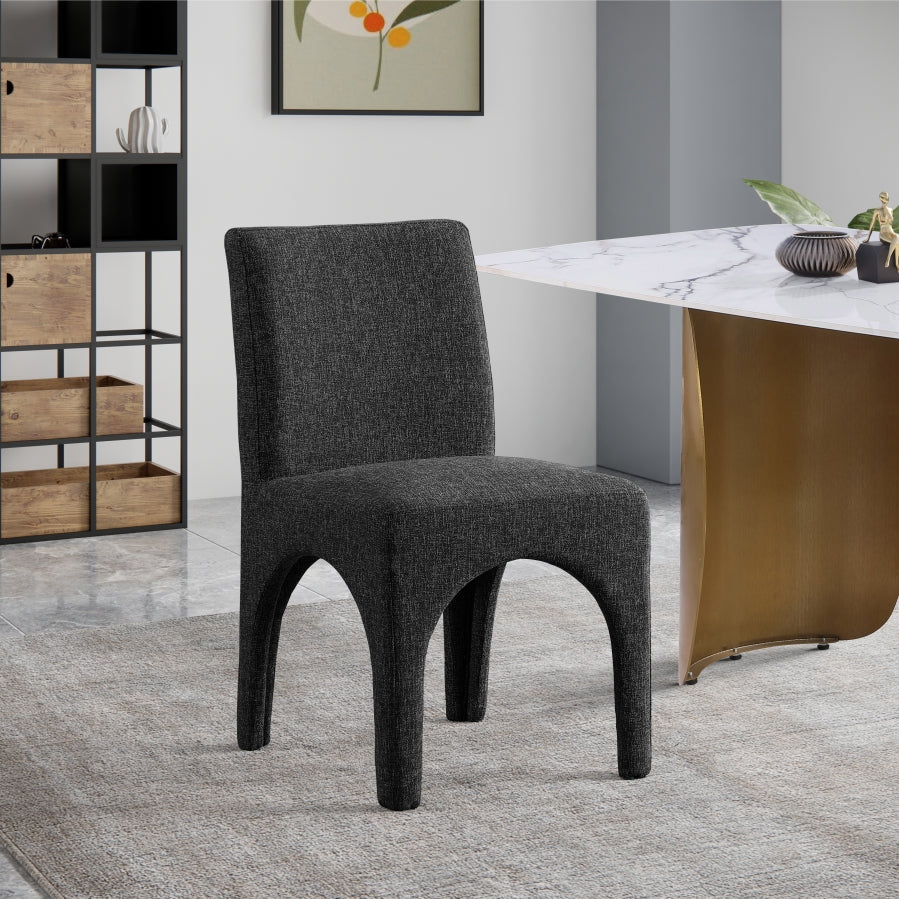 Chaise de salle à manger en tissu texturé en lin Gramercy