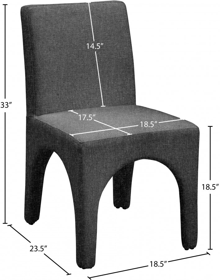 Chaise de salle à manger en tissu texturé en lin Gramercy