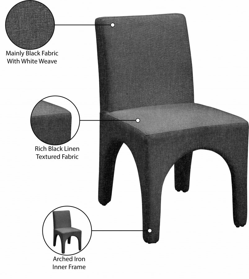 Chaise de salle à manger en tissu texturé en lin Gramercy