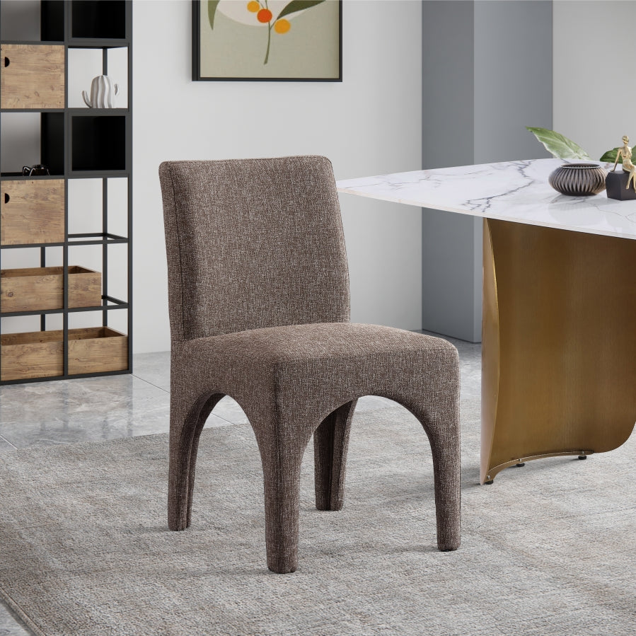 Chaise de salle à manger en tissu texturé en lin Gramercy