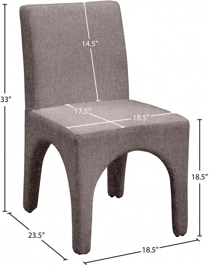 Chaise de salle à manger en tissu texturé en lin Gramercy