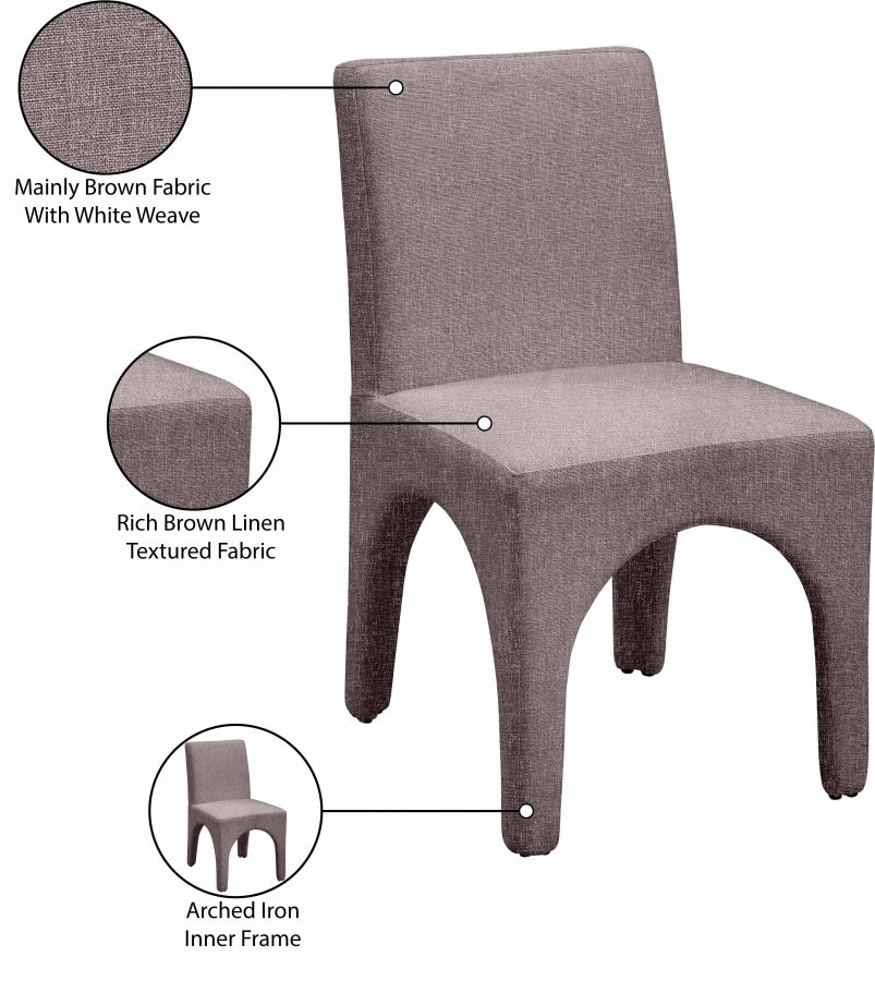 Chaise de salle à manger en tissu texturé en lin Gramercy