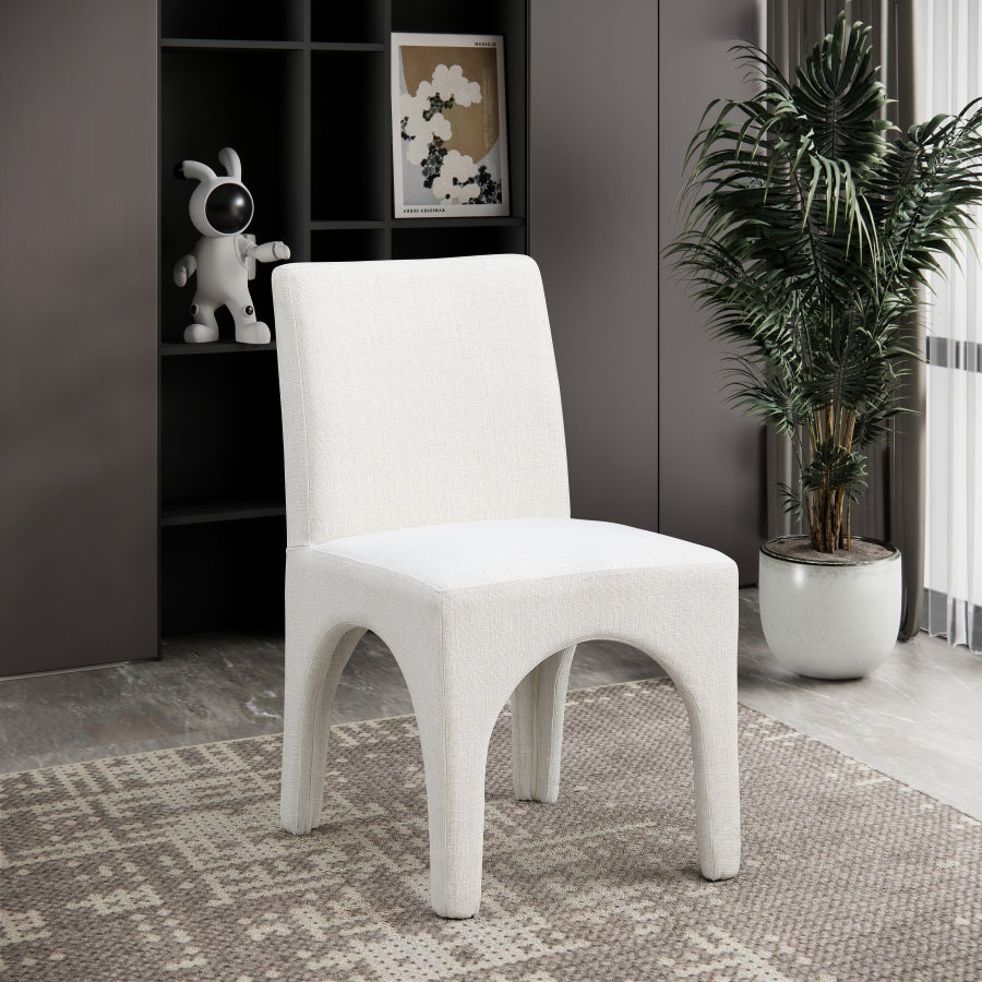 Chaise de salle à manger en tissu texturé en lin Gramercy