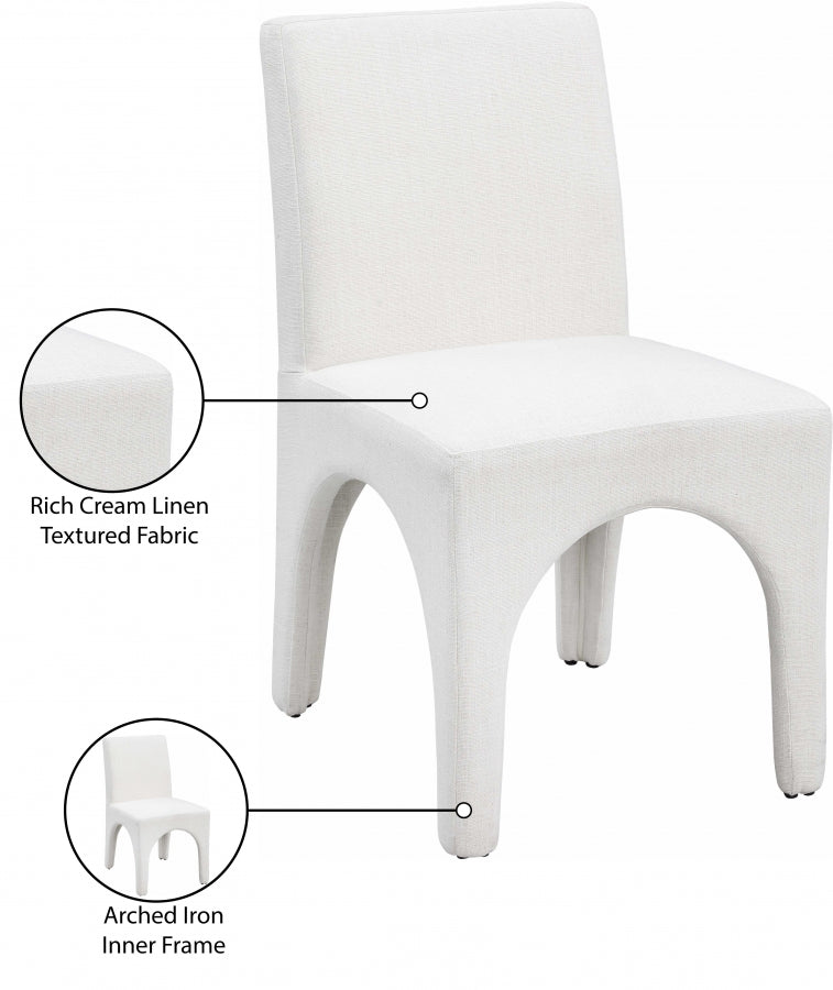 Chaise de salle à manger en tissu texturé en lin Gramercy