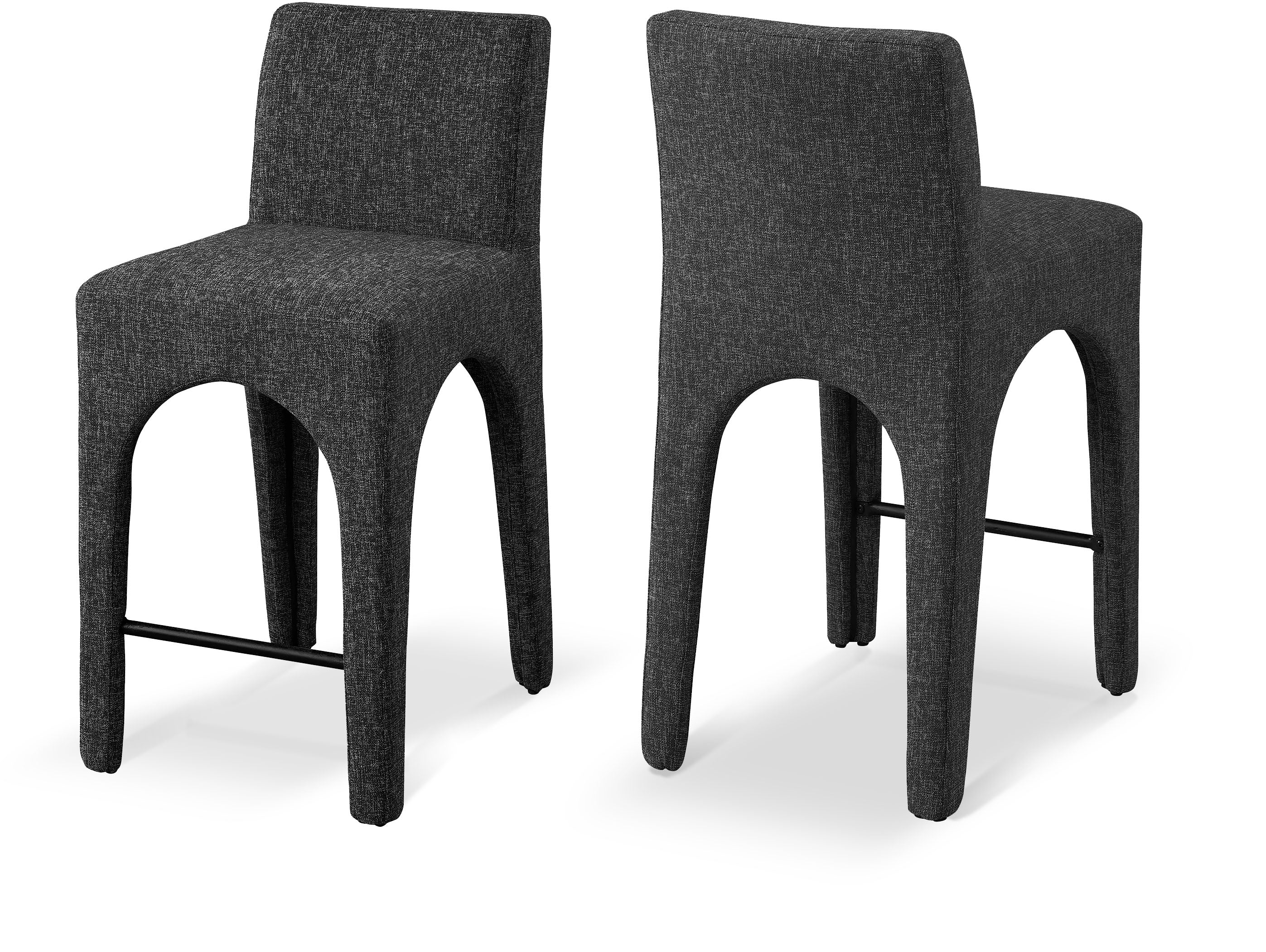 Tabourets de bar/comptoir en tissu texturé en lin Gramercy