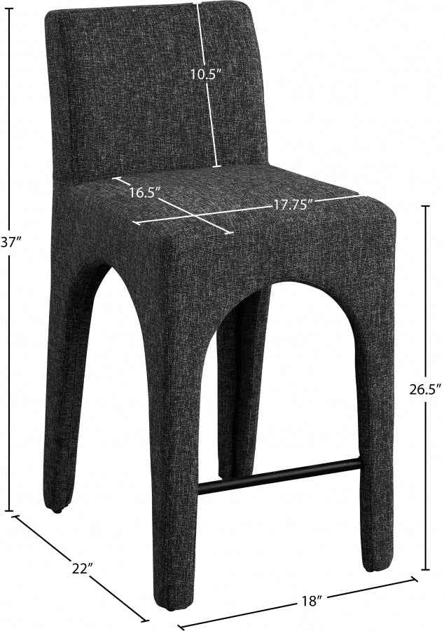 Tabourets de bar/comptoir en tissu texturé en lin Gramercy