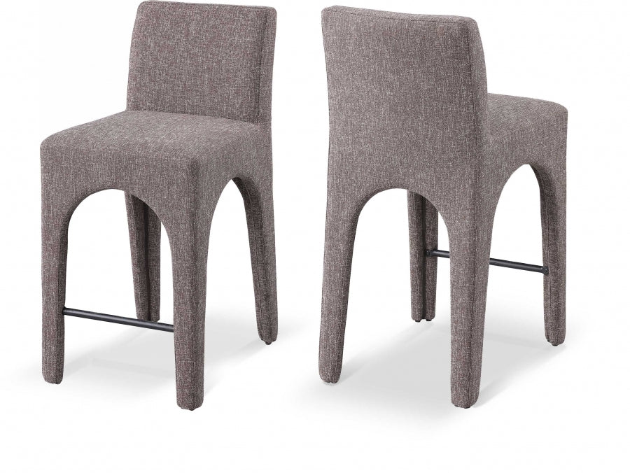 Tabourets de bar/comptoir en tissu texturé en lin Gramercy