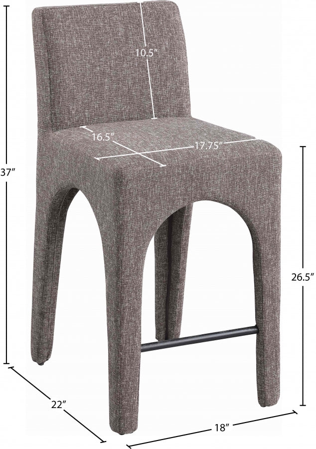 Tabourets de bar/comptoir en tissu texturé en lin Gramercy