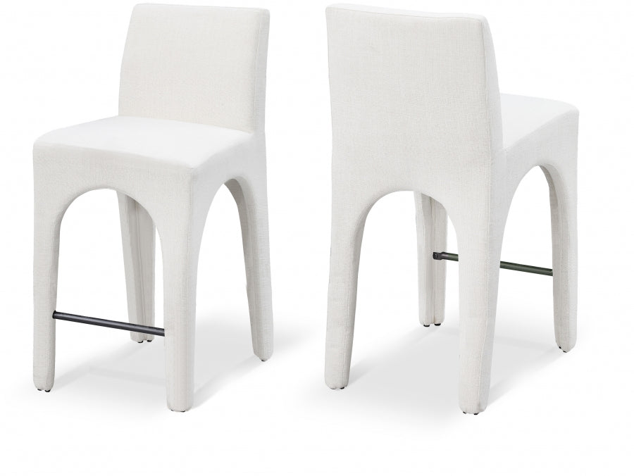 Tabourets de bar/comptoir en tissu texturé en lin Gramercy