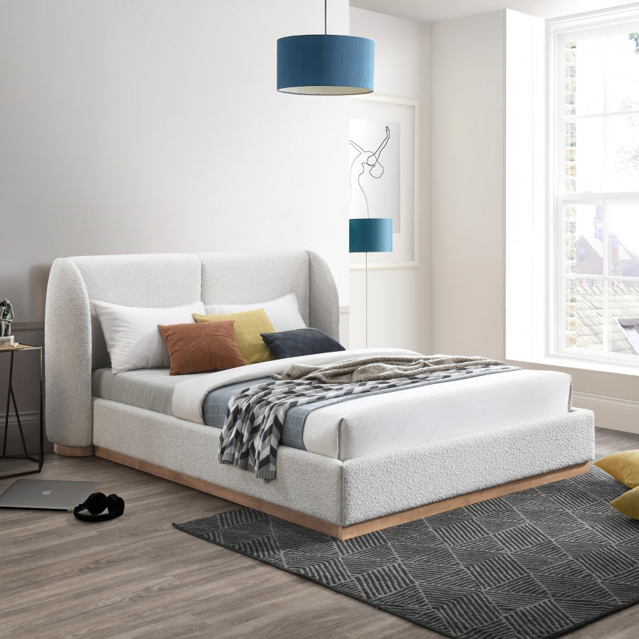 Lit Double En Tissu Jardin Boucle