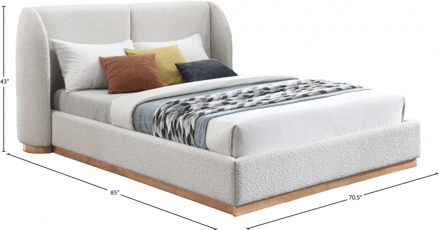 Lit Double En Tissu Jardin Boucle