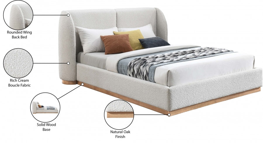 Lit Double En Tissu Jardin Boucle