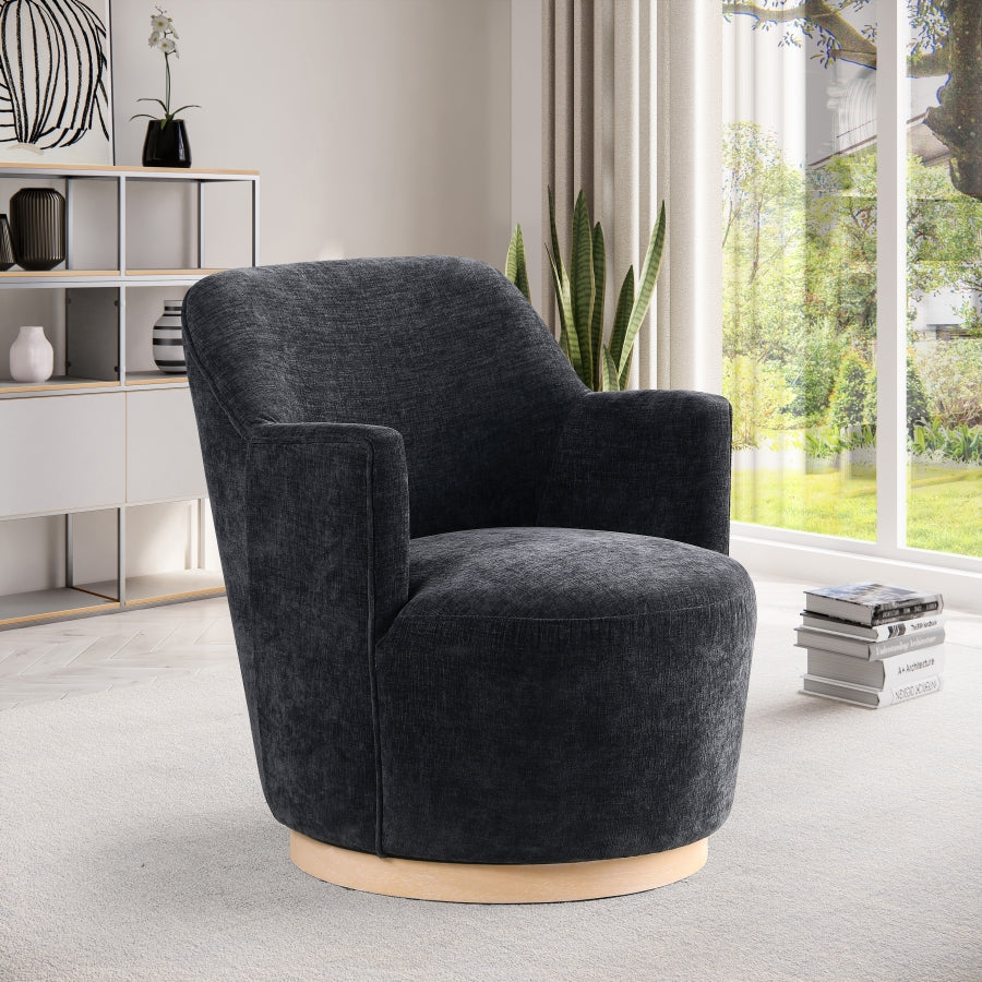 Fauteuil d'appoint pivotant en tissu chenille Clarita