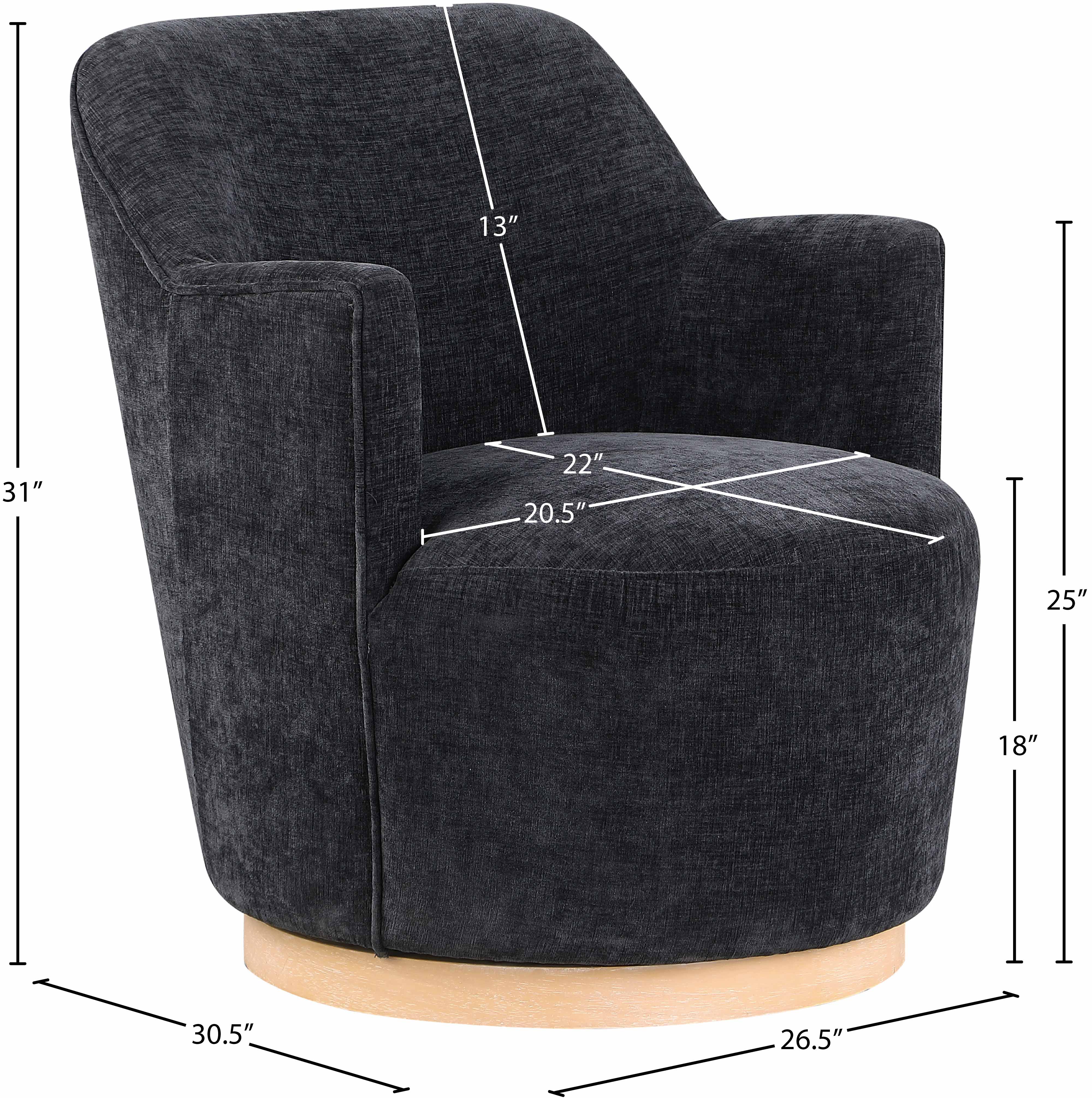 Fauteuil d'appoint pivotant en tissu chenille Clarita