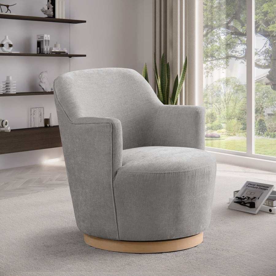 Fauteuil d'appoint pivotant en tissu chenille Clarita