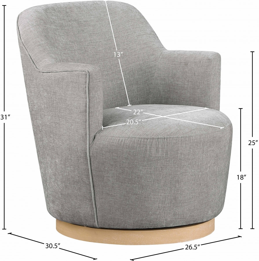 Fauteuil d'appoint pivotant en tissu chenille Clarita