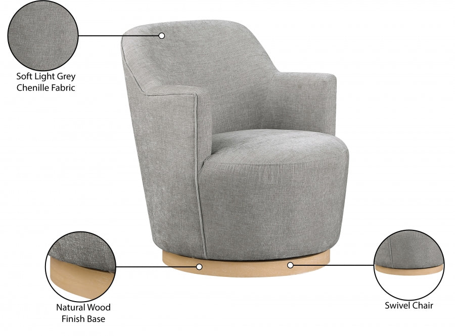Fauteuil d'appoint pivotant en tissu chenille Clarita