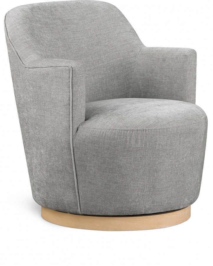 Fauteuil d'appoint pivotant en tissu chenille Clarita