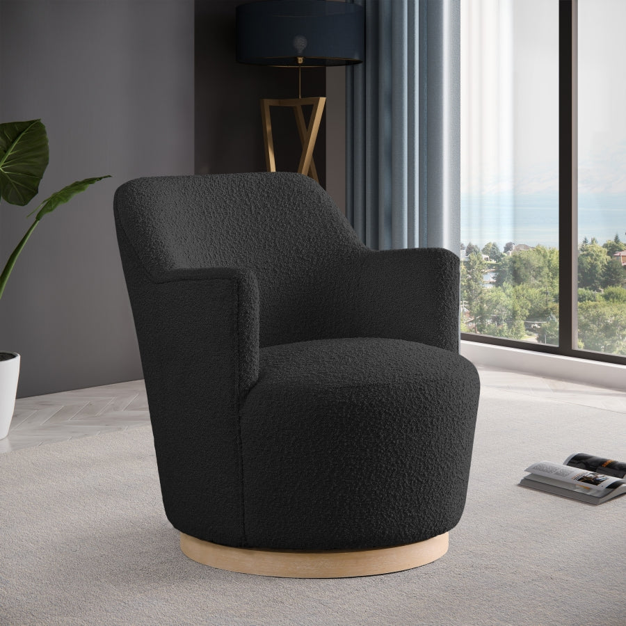 Fauteuil d'appoint pivotant en tissu Boucle Clarita